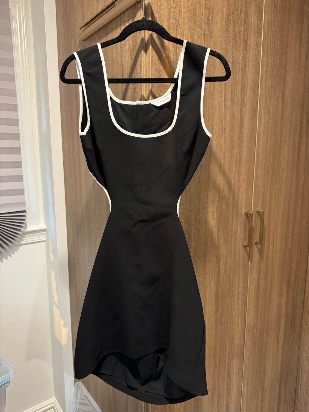 Amanda Uprichard Black High-Low Dress with White Trim
